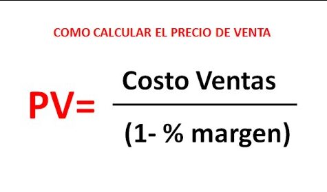 Fórmula para calcular precio de venta de un producto con margen deseado
