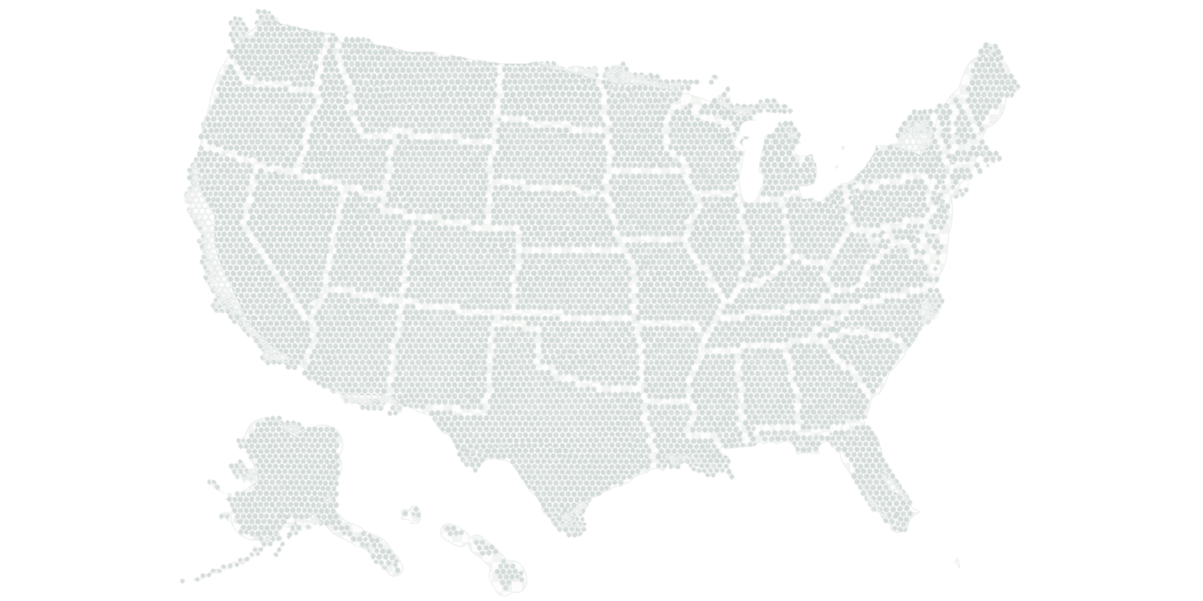 Mapa de Estados Unidos con estados populares para abrir una LLC: Wyoming, Delaware, New Mexico, Florida, Texas, Nevada y New York